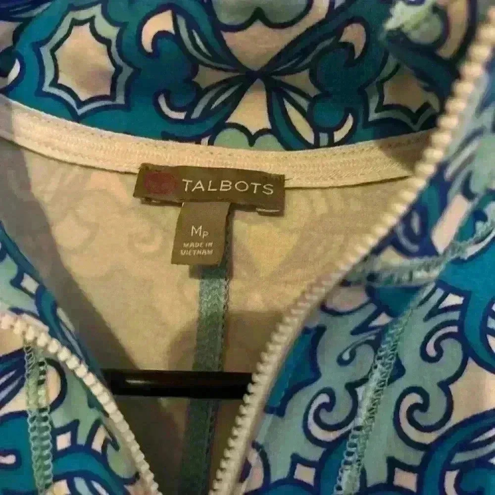 Talbots Zip Up Jacket. Blue Medium Petite Lightwe… - image 4